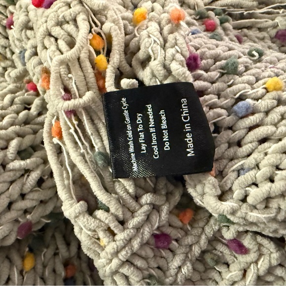 Chunky Knit, Multicolored Speckled Sweater with Distressed Hem - Picture 9 of 10